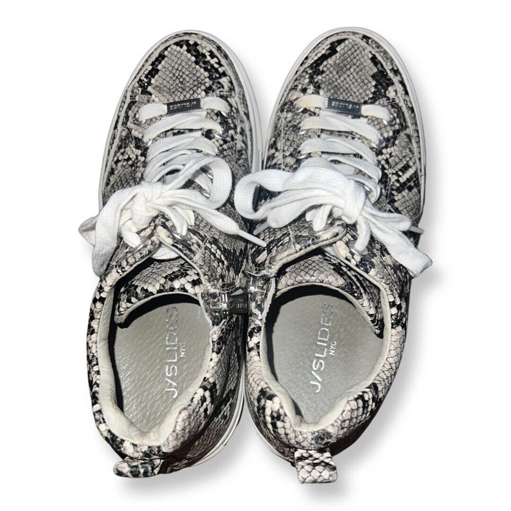 J/Slides | Gray Black Vegan Snake Print Almond To… - image 7